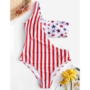 ZAFUL American Flag Cutout One Piece